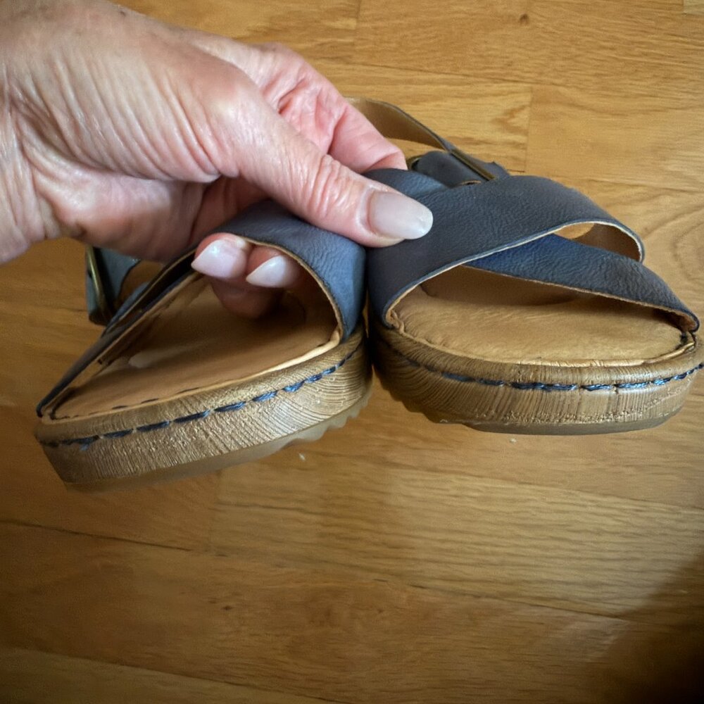 Born Blue Leather Comfort Sandals Size 7M - Picture 4 of 12